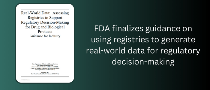 FDA guidance on registries for RWD