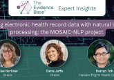 Picture of Elise Berliner and Dena Jaffe (Oracle) and Darren Toh (Harvard Pilgrim Health Care Institute) in an interview about the MOSAIC-NLP project.